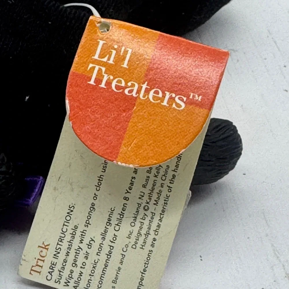 Russ Berrie Li'l Treaters Trick Black Cat Halloween Plush Pumpkin Kathleen Kelly